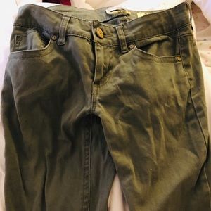 Army green skinny jeans